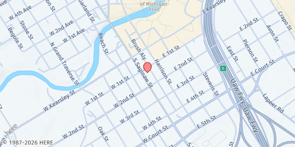 Map showing Greater Flint Health Coalition at 519 S. Saginaw St. Suite 306, Flint, MI