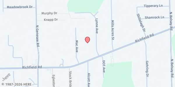 Map showing Holy Rosary Catholic Church - Food Distribution Center at 5199 Richfield Rd, Flint, MI