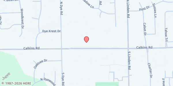 Map showing Jewish Community Services at 5150 Calkins Rd., Flint, MI
