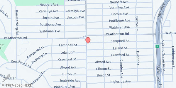 Map showing Martus/Luna Memorial Association at 3901 Fenton Rd, Flint, MI