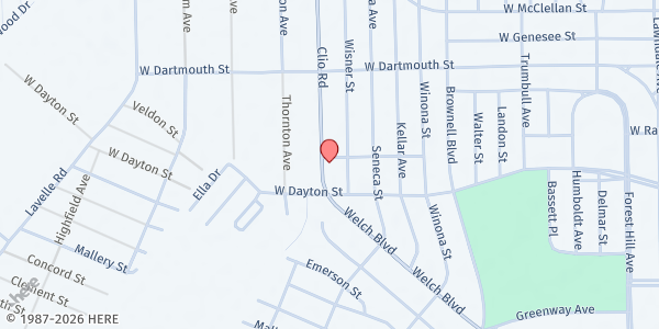 Map showing People Helping People at 2524 Clio Rd., Flint, MI