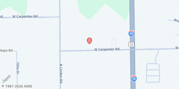Map showing Refuge Temple at 4400 W. Carpenter, Flint, MI