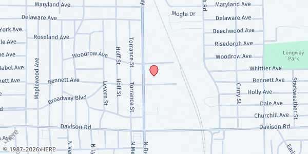 Map showing Salvation Army-Adult Rehab. at 2200 N. Dort Hwy, Flint, MI