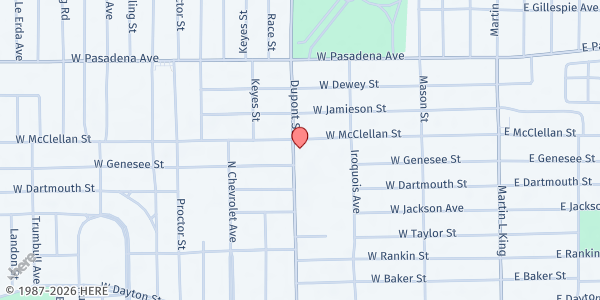 Map showing St. Mark Missionary Baptist at 3020 Dupont, Flint, MI