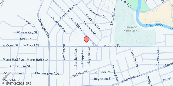 Map showing West Court Street COG at 2920 W. Court St., Flint, MI