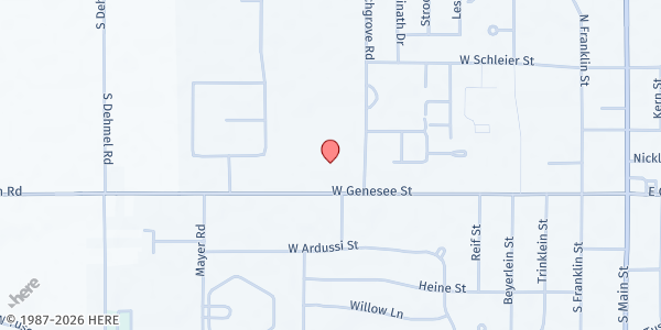 Map showing St. Lorenz Lutheran Church and School at 140 Churchgrove Rd, Frankenmuth, MI