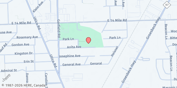 Map showing Fraser VFW Post 6691 at 17075 Anita Avenue, Fraser, MI
