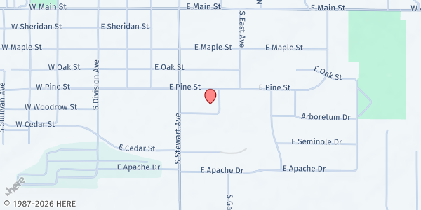 Map showing Fremont United Methodist Church at 351 Butterfield Street, Fremont, MI