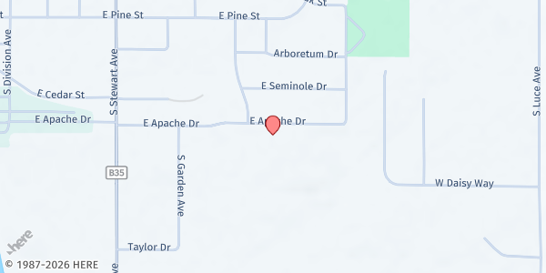 Map showing Second Christian Reformed Fremont at 600 Apache Drive, Fremont, MI