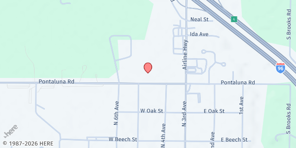Map showing Fruitport Christian Reformed Church Food Pantry at 3520 Pontaluna Rd, Fruitport, MI