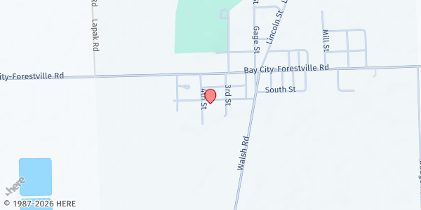 Map showing St. Agatha Food Pantry at 4618 South Street, Gagetown, MI