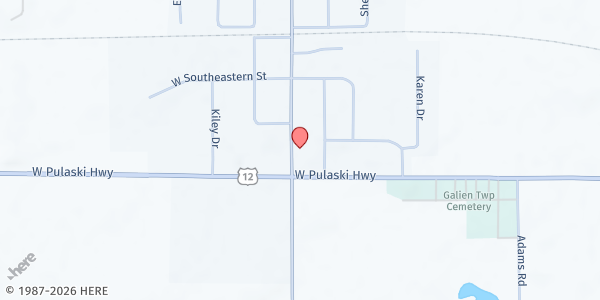 Map showing Galien American Legion at 402 N. Main St., Galien, MI