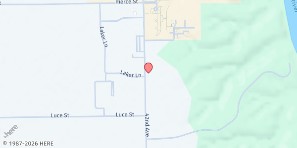 Map showing St. Luke University Parish Pantry at 10144 42nd Avenue, Georgetown Township, MI