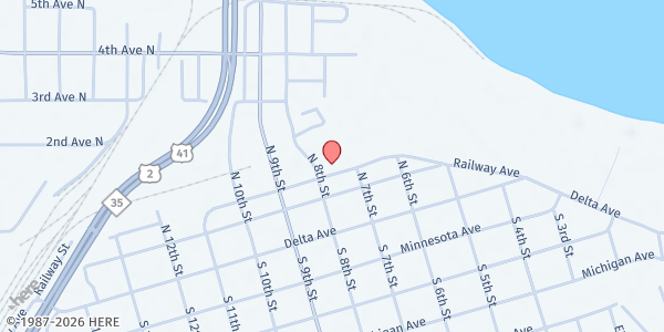 Map showing Gladstone Senior Center at 303 N 8th St, Gladstone, MI