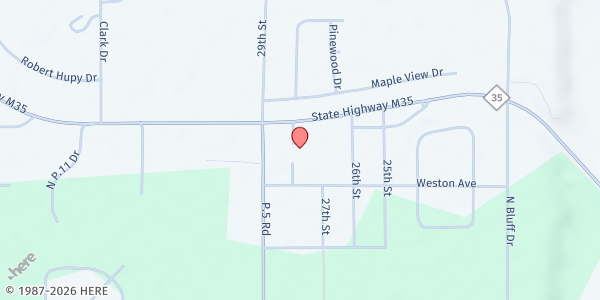 Map showing Grace Church at 528 28th St, Gladstone, MI