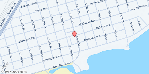 Map showing Trinity Episcopal Church at 901 Dakota Ave, Gladstone, MI