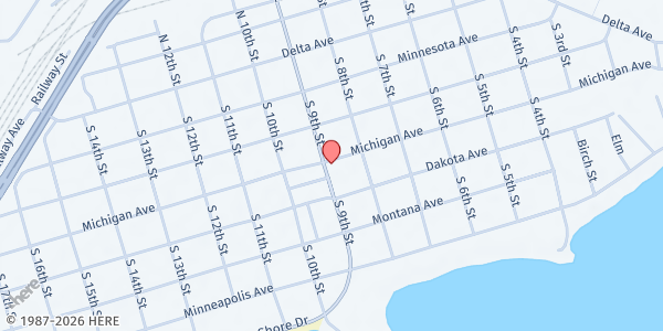 Map showing United Evangelical Covenant Church at 305 S 9th St, Gladstone, MI