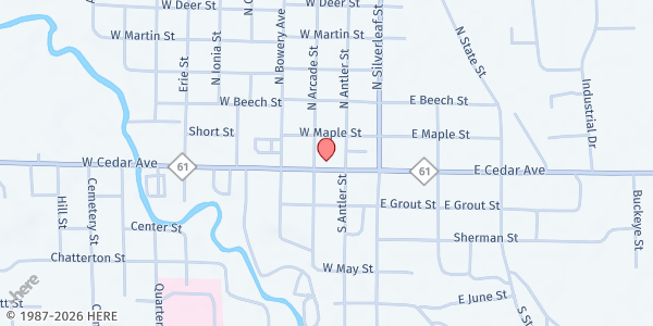 Map showing Shelterhouse - Gladwin at 234 W Cedar Ave, Gladwin, MI