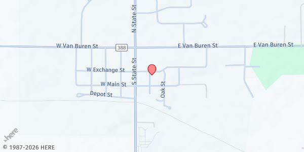 Map showing Gobles-Kendall Ministerial Association/GCFAUMC at 210 E Exchange Street, Gobles, MI