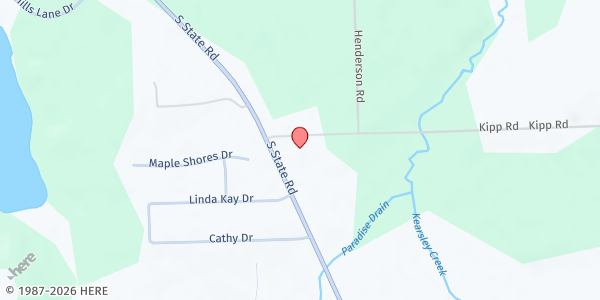 Map showing Lakeview Community Church at 10023 S. State Rd., Goodrich, MI