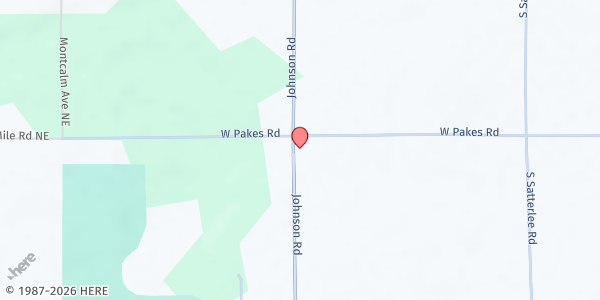 Map showing Barrie's House - Food Distribution Center at 1031 Johnson Rd, Gowen, MI