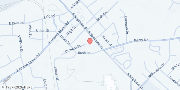 Map showing Holy Family at 11804 S. Saginaw, Grand Blanc, MI