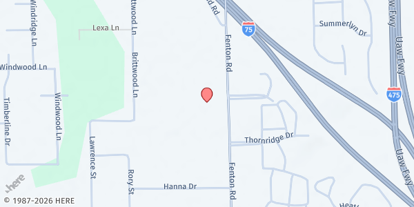 Map showing Holy Spirit Lutheran Church at 7234 Fenton Rd., Grand Blanc, MI