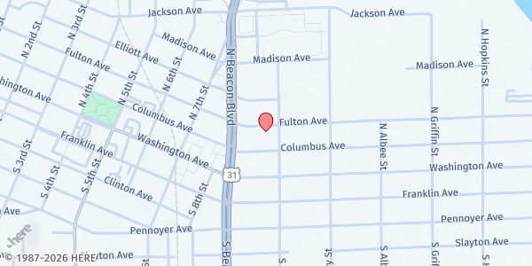 Map showing St Patrick's Church at 920 Fulton Ave, Grand Haven, MI