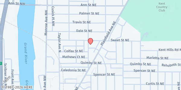 Map showing Berean Baptist Church at 1574 Coit Avenue NE, Grand Rapids, MI