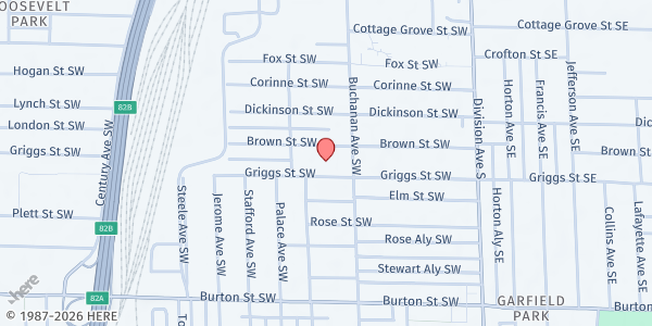 Map showing Buchanan Elementary School at 1775 Buchanan Ave. SW, Grand Rapids, MI