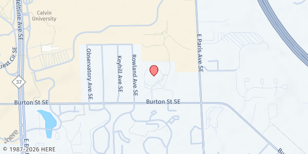 Map showing Church of the Servant at 3835 Burton Ave. SE, Grand Rapids, MI