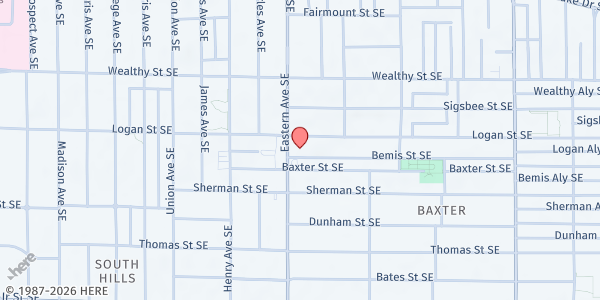Map showing Eastern Avenue CRC Saturday Food Program at 514 Eastern Avenue SE, Grand Rapids, MI