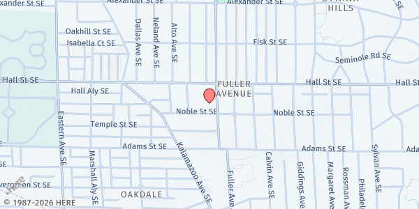 Map showing Fuller Avenue Church at 1239 Fuller Ave SE, Grand Rapids, MI