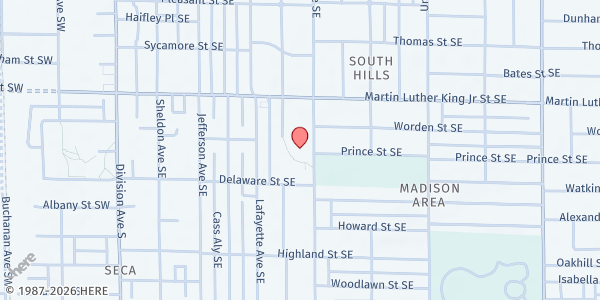 Map showing Gerald R. Ford Academic Center at 851 Madison Ave. SE, Grand Rapids, MI