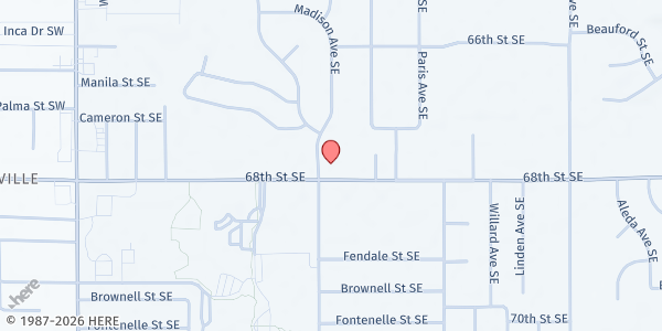Map showing Kent District Library - Gaines Township Branch (Gather 2 Grow) at 421 68th Street SE, Grand Rapids, MI