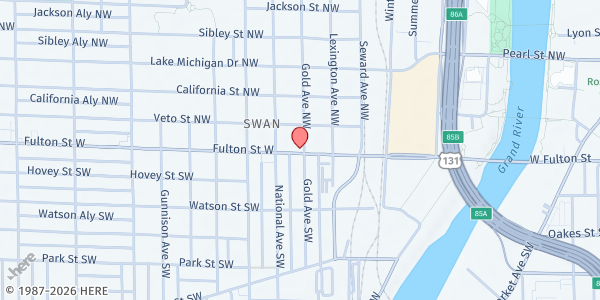 Map showing Other way ministries at 701 Fulton St W, Grand Rapids, MI