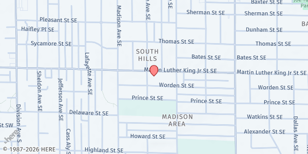 Map showing Pilgrim Rest Missionary Baptist Church Food Pantry at 510 Franklin St. SE, Grand Rapids, MI