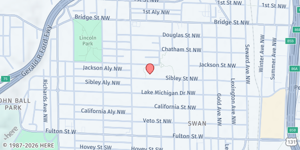 Map showing Sibley Elementary School at 943 Sibley NW, Grand Rapids, MI