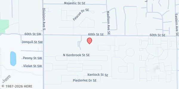 Map showing Streams Healthy Neighborhood Hub at 280 60th Street SE, Grand Rapids, MI