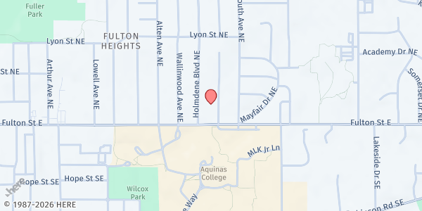 Map showing Temple Emanuel Food Pantry at 1715 Fulton Street E, Grand Rapids, MI