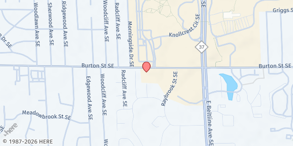Map showing Woodlawn Christian Reformed Church at 3190 Burton St. SE, Grand Rapids, MI