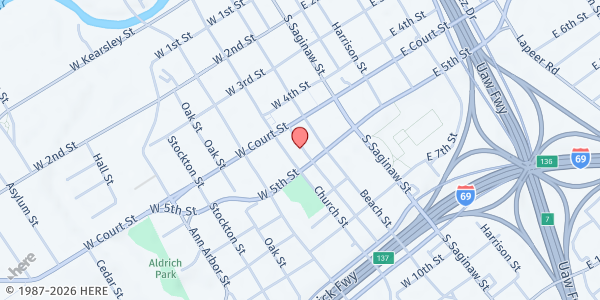 Map showing Court Street United Methodist at 225 West Court Street, Grand Traverse District, MI