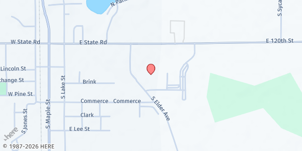 Map showing Grant Area District Library at 122 South Elder Avenue, Grant, MI