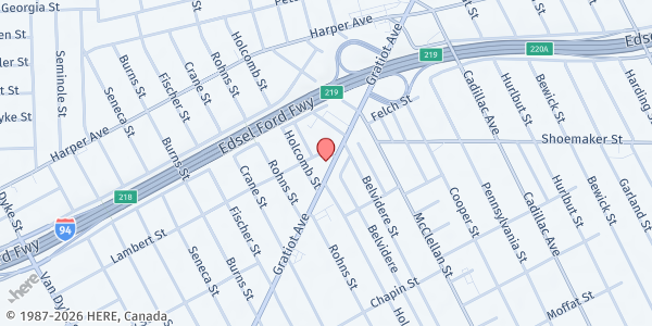 Map showing MP-Jermaine Jackson (Cairns) at 9157 Gratiot Avenue, Gratiot Town/Ketterring, MI