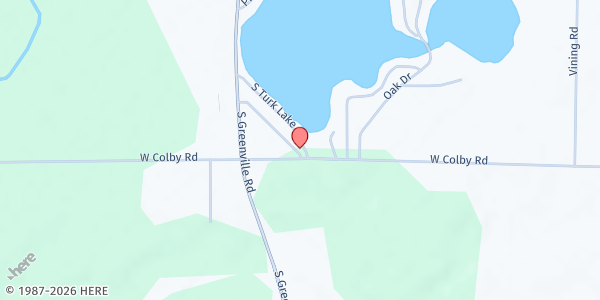 Map showing Barrie's House at 8900 W. Colby Road, Greenville, MI