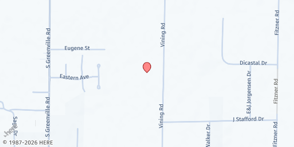 Map showing Bread of Life Food Pantry at 6596 S. Vining Road, Greenville, MI