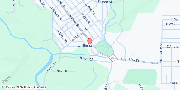 Map showing St. Vincent de Paul - Gwinn at 111 N Pine St, Gwinn, MI