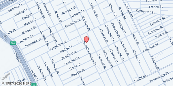 Map showing MDHHS Hamtramck - CCMM at 12140 Joseph Campau Ave., Hamtramck, MI