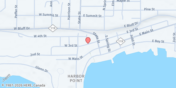 Map showing Harbor Springs Community Pantry at 201 West 3rd Street, Harbor Springs, MI