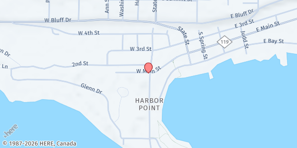 Map showing Harbor Springs Friendship Center at 305 W Main St, Harbor Springs, MI